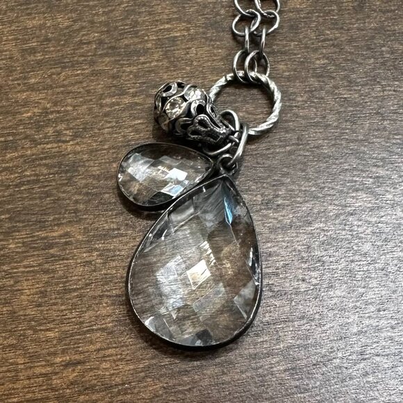 Mack and Jane Gunmetal Crystal Bohemian 3-Charm Necklace - Picture 4 of 5